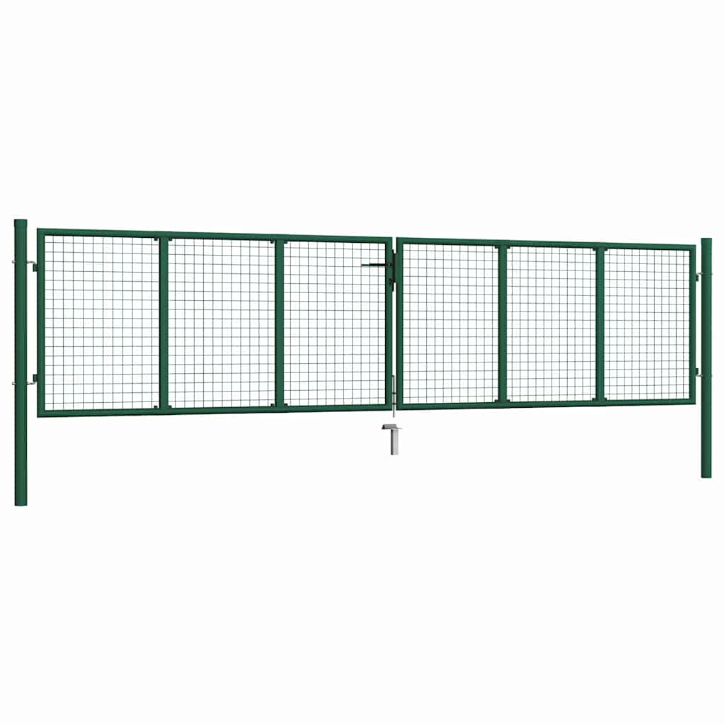 vidaXL Brama ogrodowa siatkowa stalowa 400x100 cm zielona