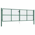 vidaXL Brama ogrodowa siatkowa stalowa 400x125 cm zielona