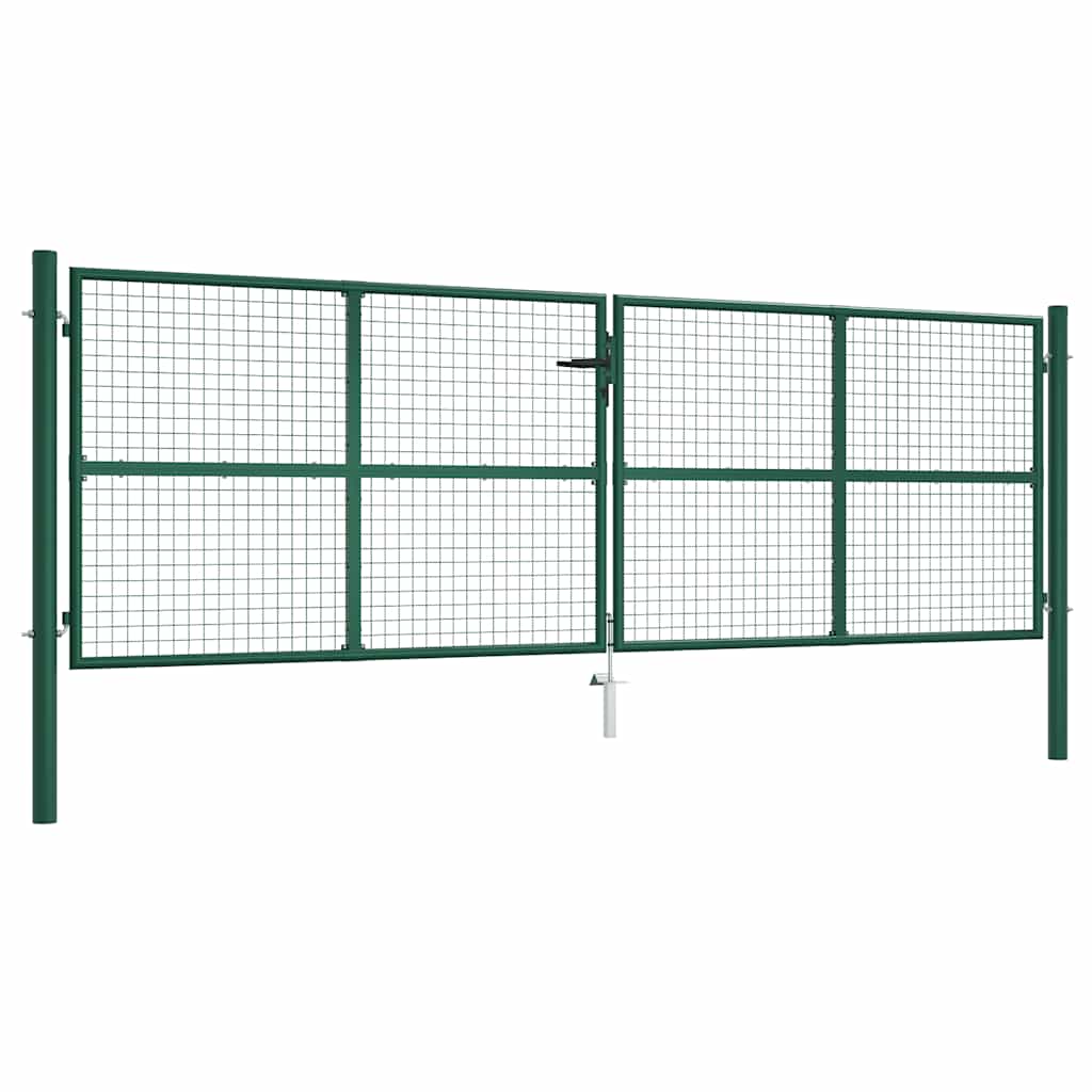 vidaXL Brama ogrodowa siatkowa stalowa 400x125 cm zielona