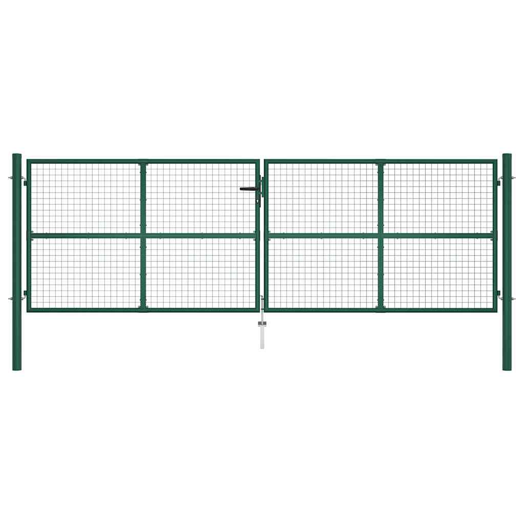 vidaXL Brama ogrodowa siatkowa stalowa 400x125 cm zielona