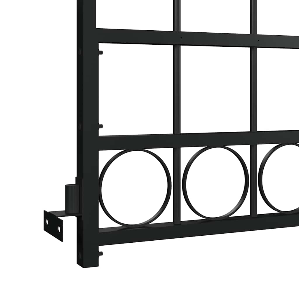 vidaXL Brama ogrodzeniowa ASSEN z łukowym blatem stalowa 89x200 cm czarna