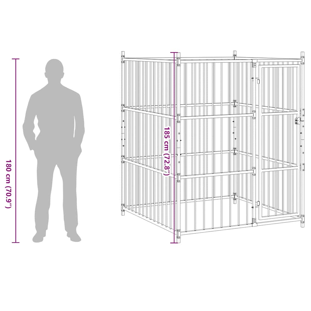 vidaXL Kojec dla psa, 150 x 150 x 185 cm