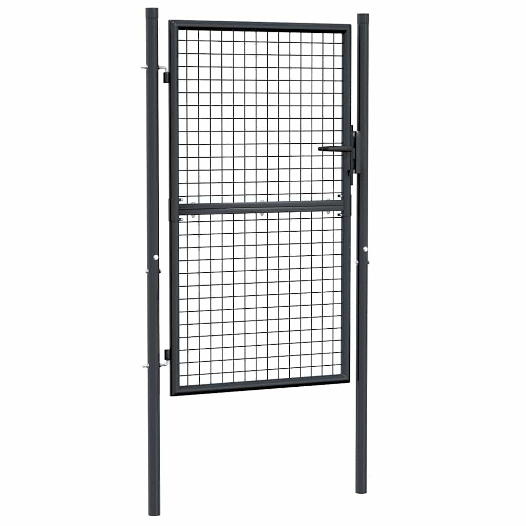 vidaXL Brama ogrodowa z siatki ocynkowanej, stal 100x150 cm, szara