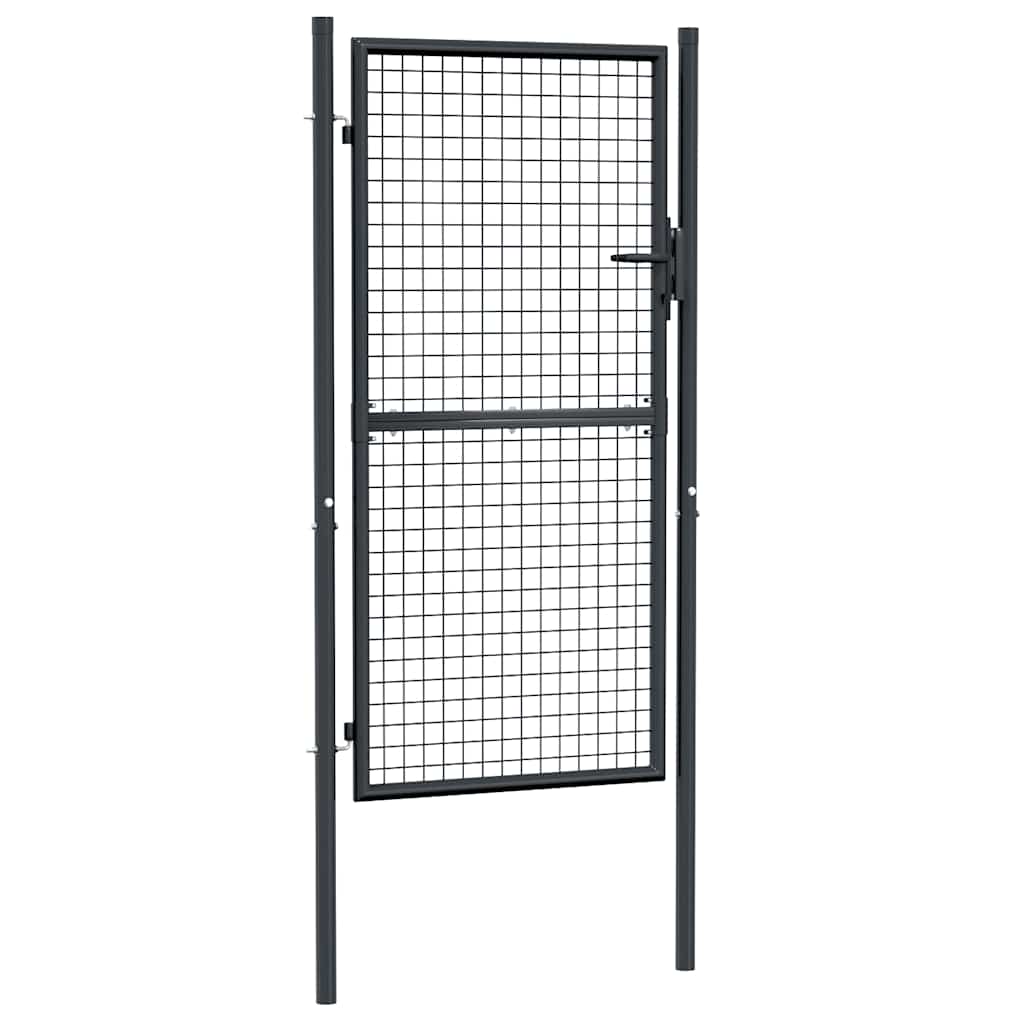 vidaXL Brama ogrodowa z siatki ocynkowanej, stal 100x175 cm, szara