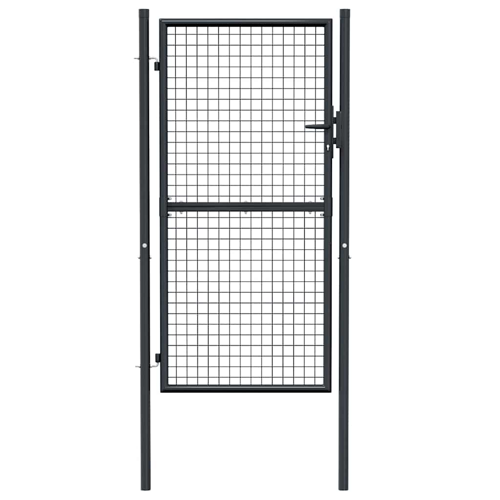vidaXL Brama ogrodowa z siatki ocynkowanej, stal 100x175 cm, szara