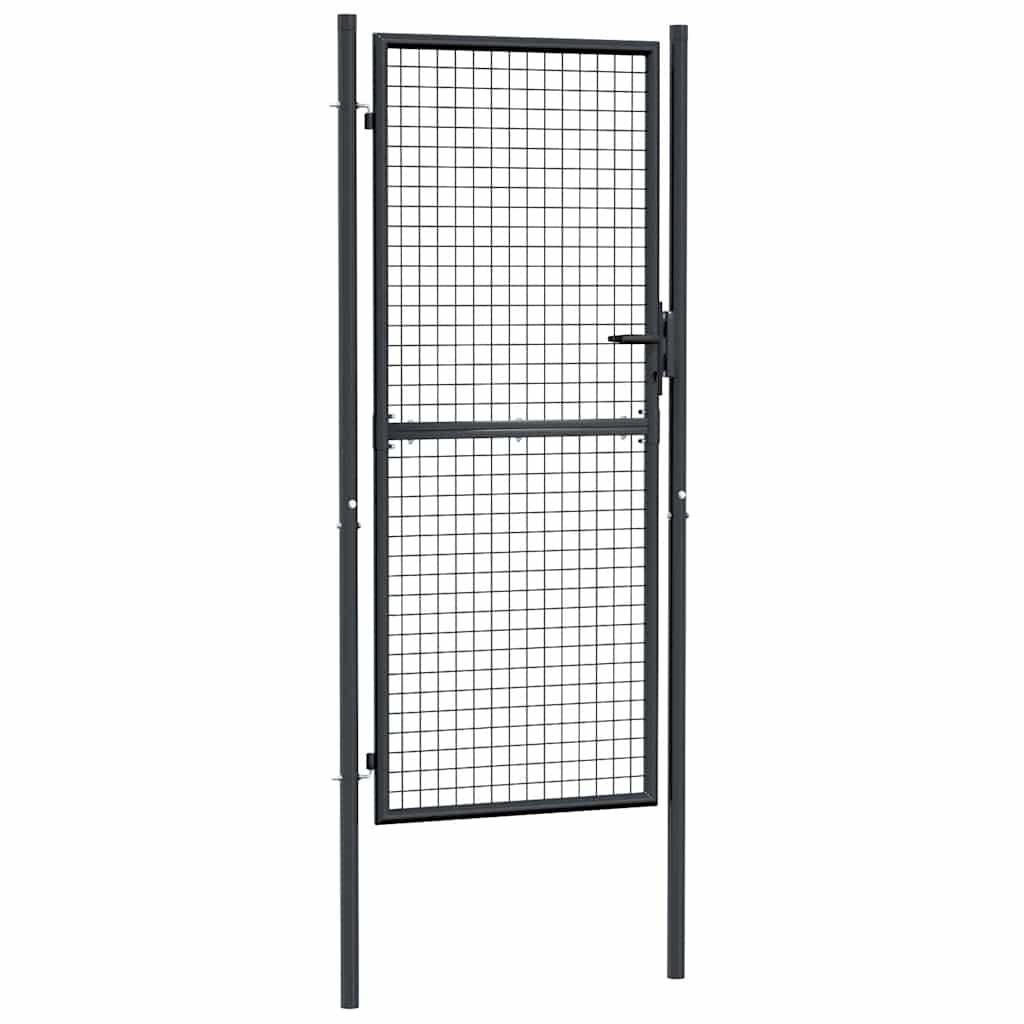 vidaXL Brama ogrodowa z siatki ocynkowanej, stal 100x200 cm, szara