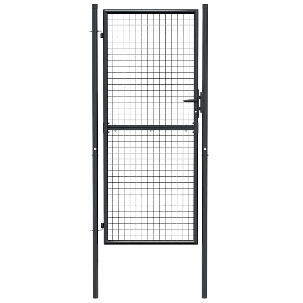 vidaXL Brama ogrodowa z siatki ocynkowanej, stal 100x200 cm, szara