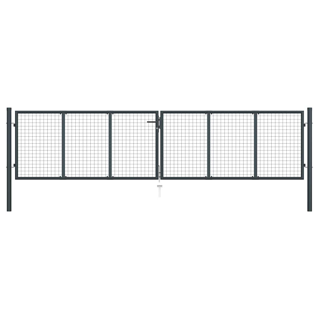 vidaXL Brama ogrodowa z siatki ocynkowanej, stal 400x100 cm, szara