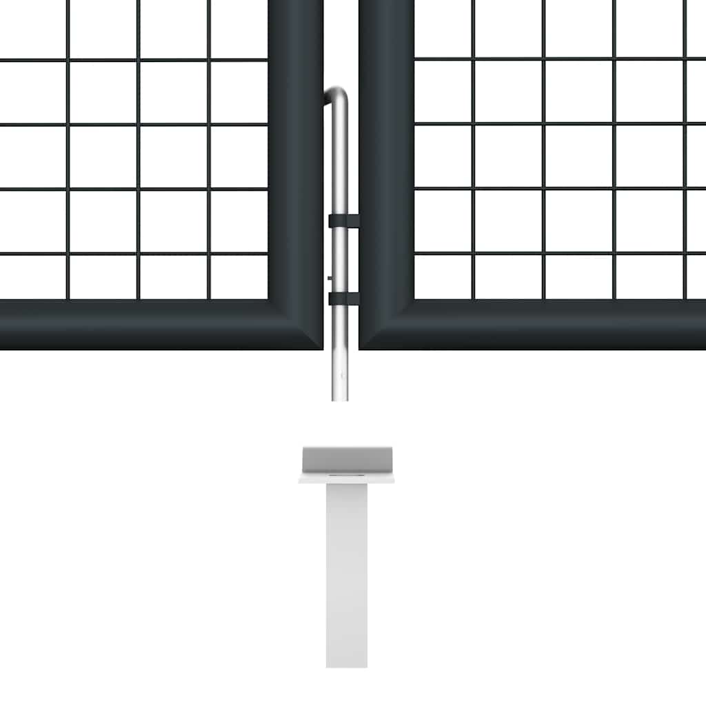 vidaXL Brama ogrodowa z siatki ocynkowanej, stal 400x100 cm, szara