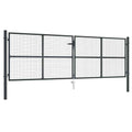 vidaXL Brama ogrodowa z siatki ocynkowanej, stal 400x125 cm, szara