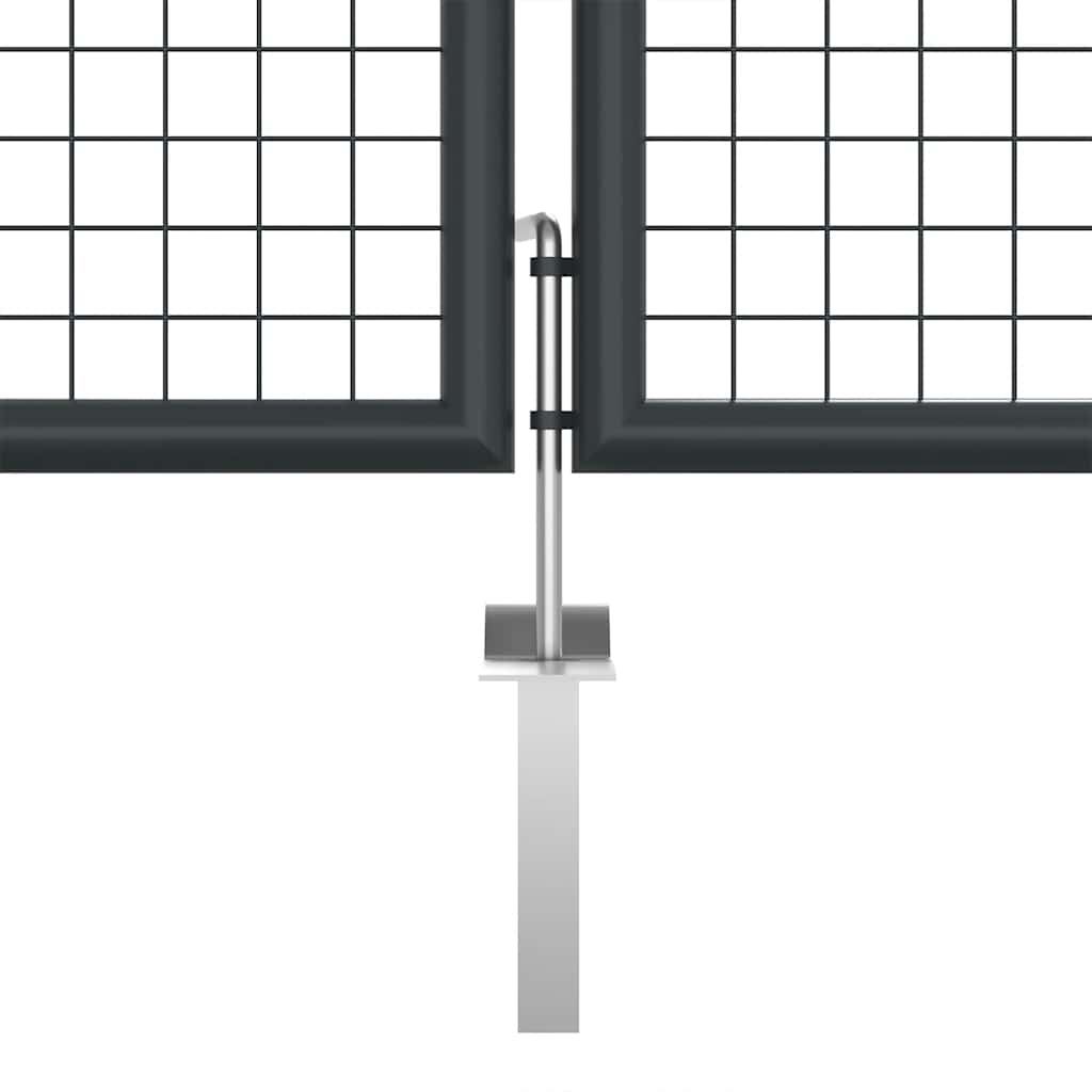 vidaXL Brama ogrodowa z siatki ocynkowanej, stal 400x125 cm, szara