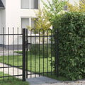 vidaXL Brama ogrodzeniowa BOXTEL pojedyncza z łukowym dachem, stalowa, 1x1,2 m, czarna