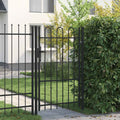 vidaXL Brama ogrodzeniowa BOXTEL pojedyncza z łukowym dachem, stalowa, 1x1,5 m, czarna
