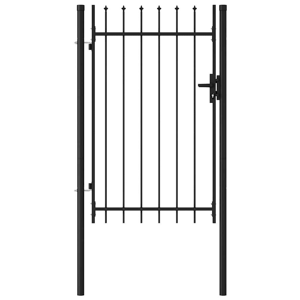 vidaXL Brama ogrodzeniowa BOXTEL pojedyncza z kolcem, stalowa, 1x1,5 m, czarna