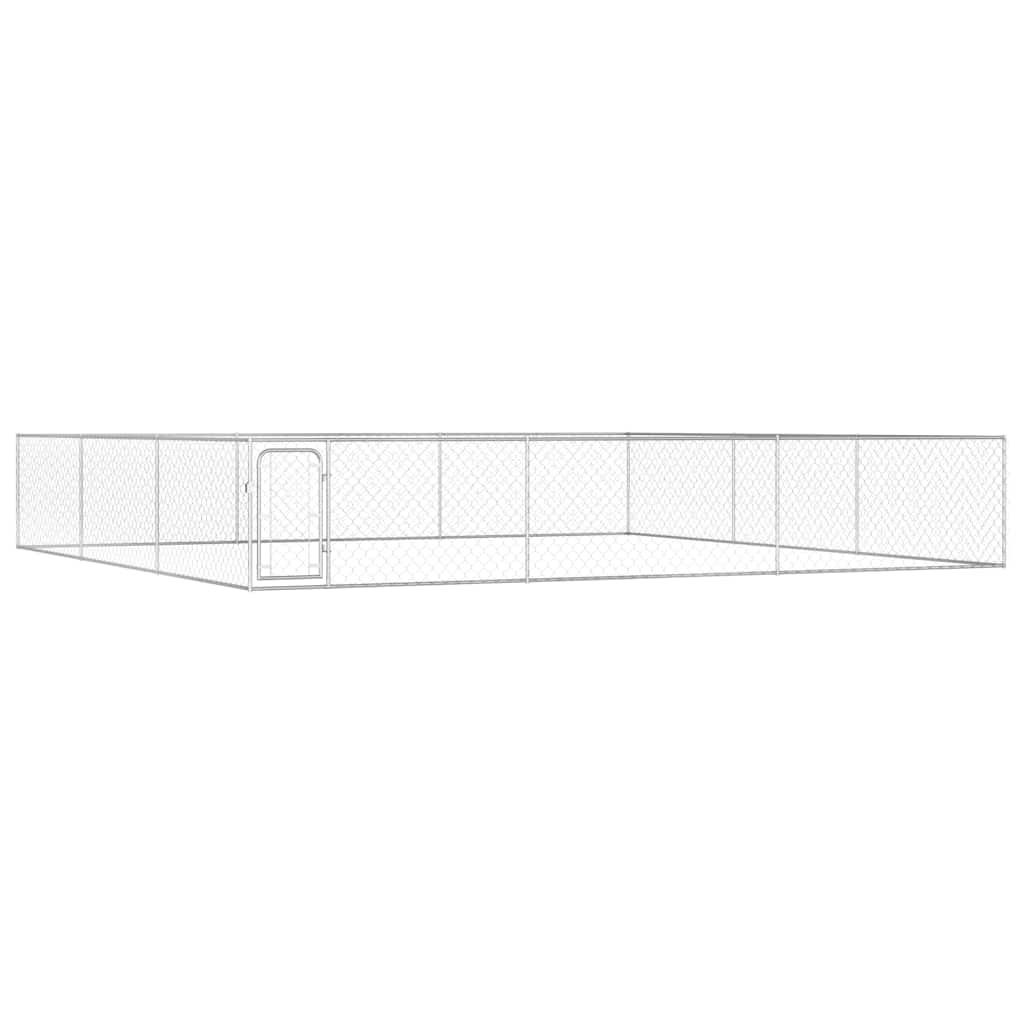 vidaXL Kojec dla psa, galwanizowana stal, 6 x 6 x 1 m