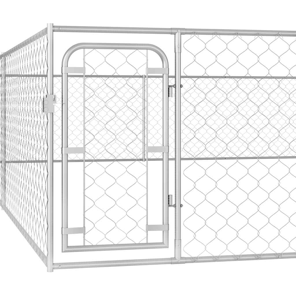 vidaXL Kojec dla psa, galwanizowana stal, 6 x 6 x 1 m
