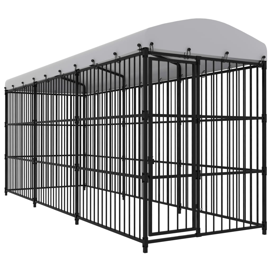 vidaXL Kojec dla psa z zadaszeniem, 450 x 150 x 210 cm