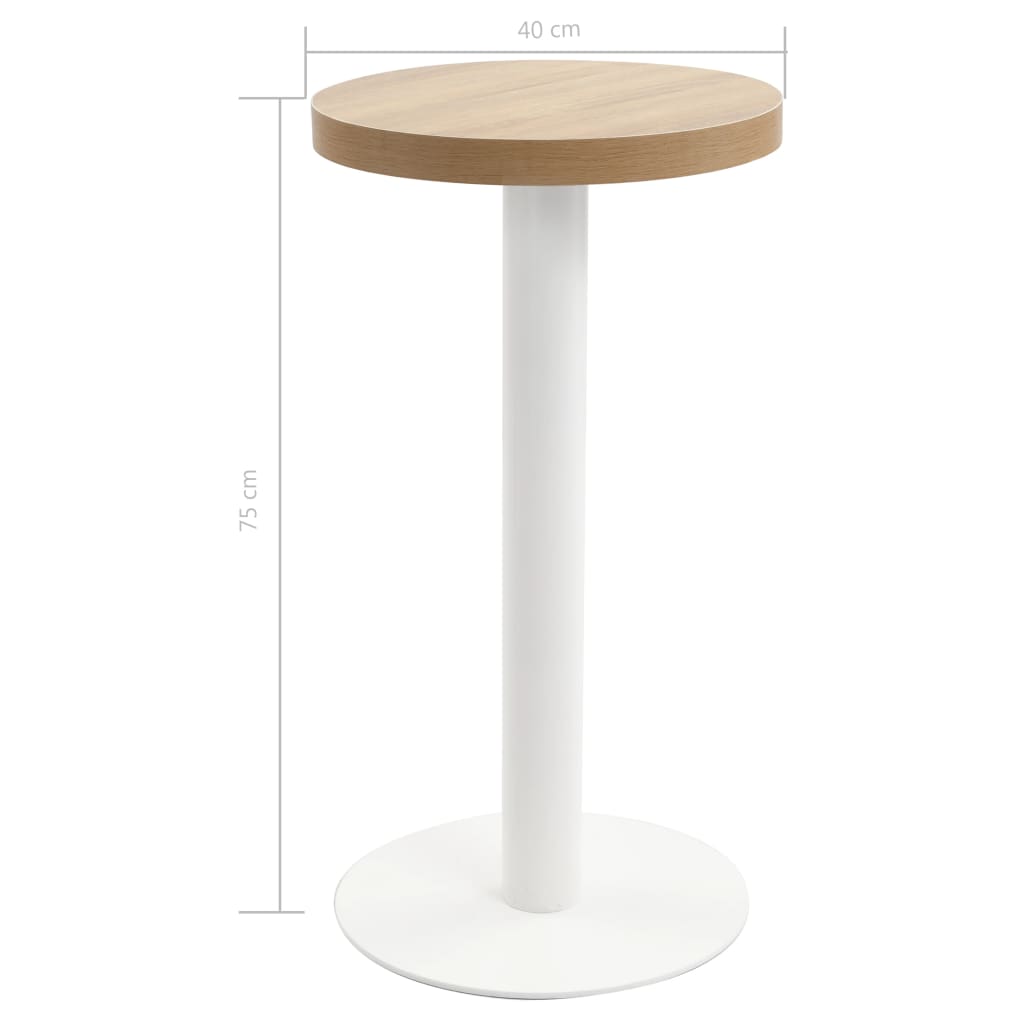 vidaXL Stolik bistro, kolor jasny brąz, 40 cm, MDF