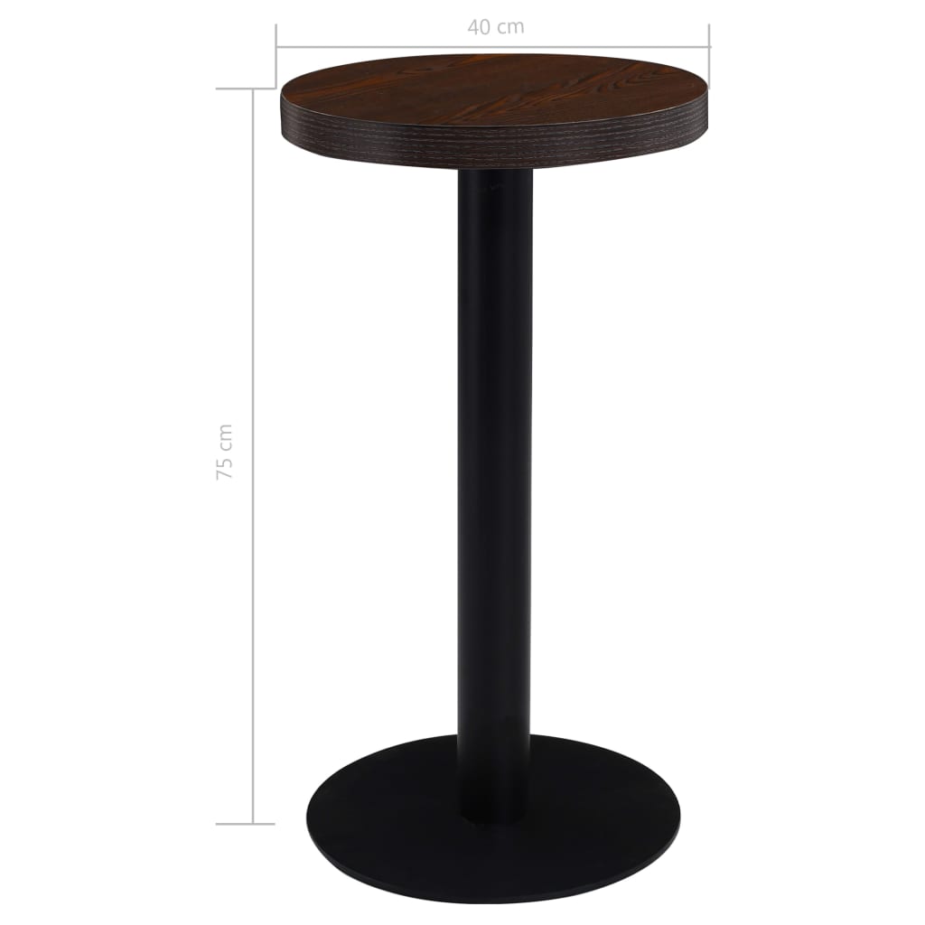 vidaXL Stolik bistro, ciemnobrązowy, 40 cm, MDF