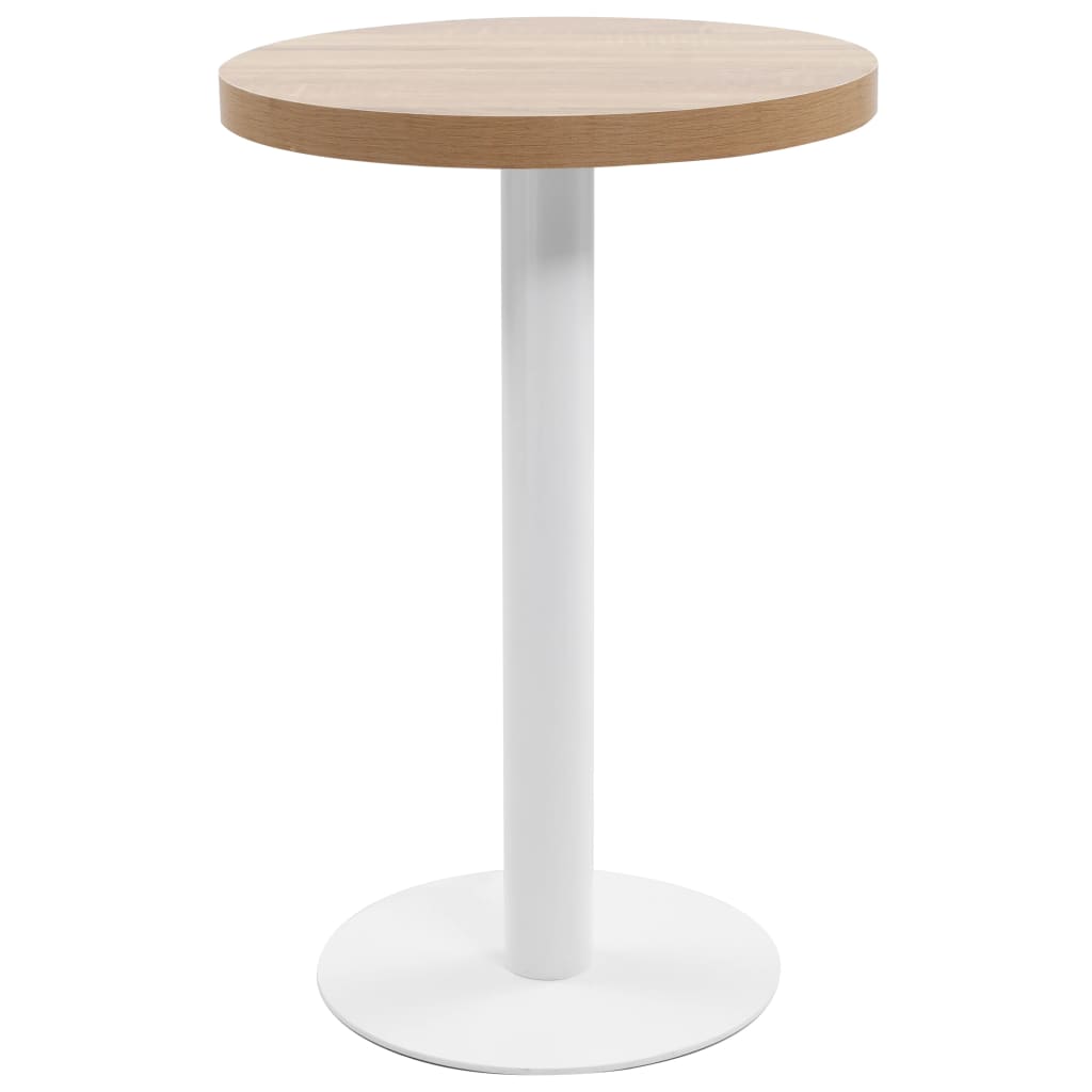 vidaXL Stolik bistro, jasnobrązowy, 50 cm, MDF
