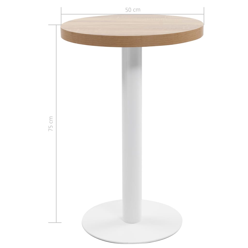 vidaXL Stolik bistro, jasnobrązowy, 50 cm, MDF
