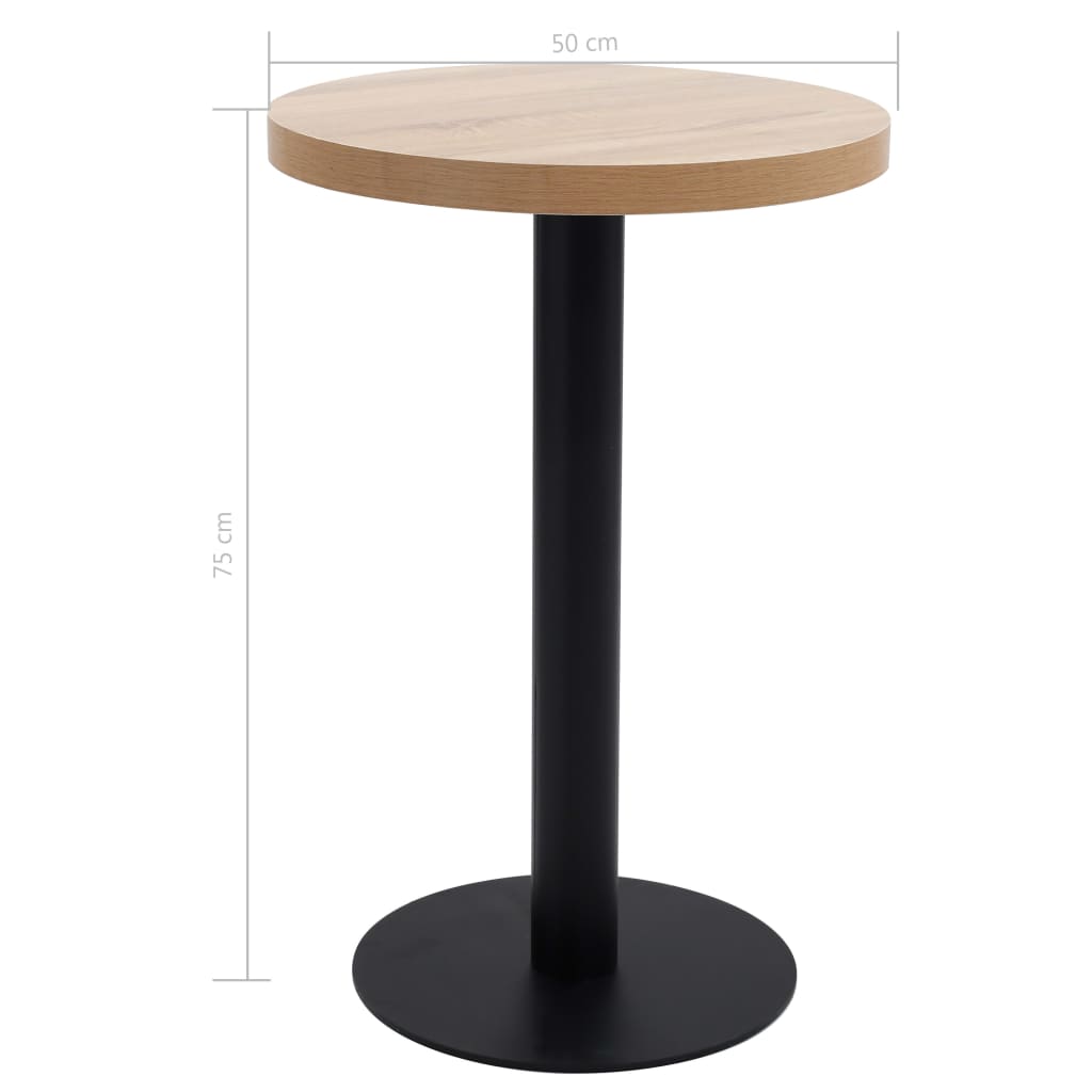 vidaXL Stolik bistro, jasnobrązowy, 50 cm, MDF