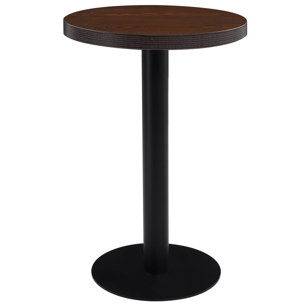 vidaXL Stolik bistro, ciemnobrązowy, 50 cm, MDF