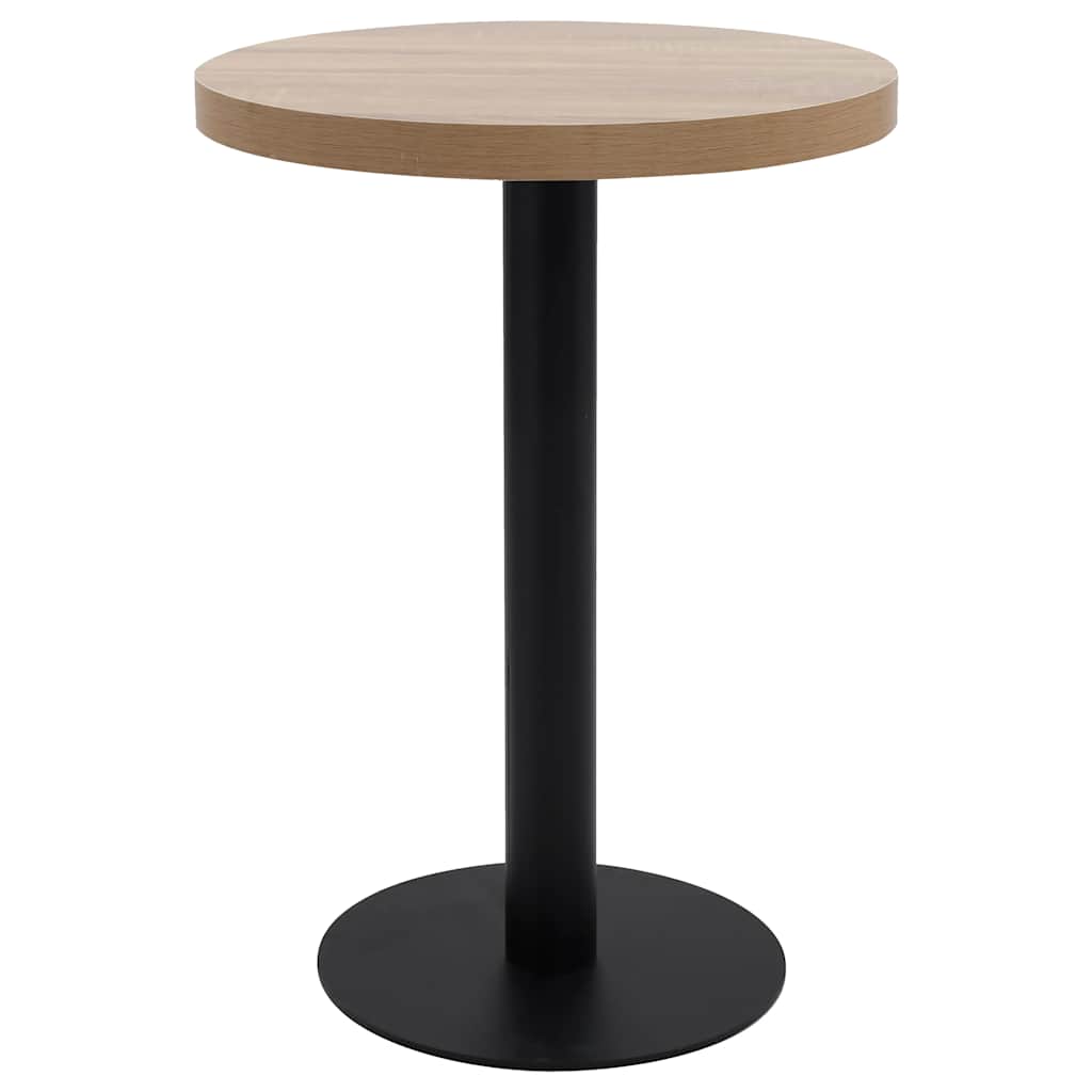 vidaXL Stolik bistro, jasnobrązowy, 60 cm, MDF