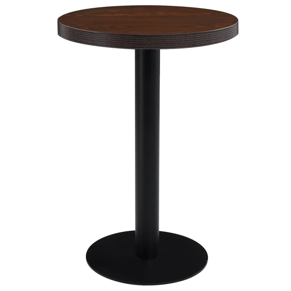 vidaXL Stolik bistro, ciemnobrązowy, 60 cm, MDF