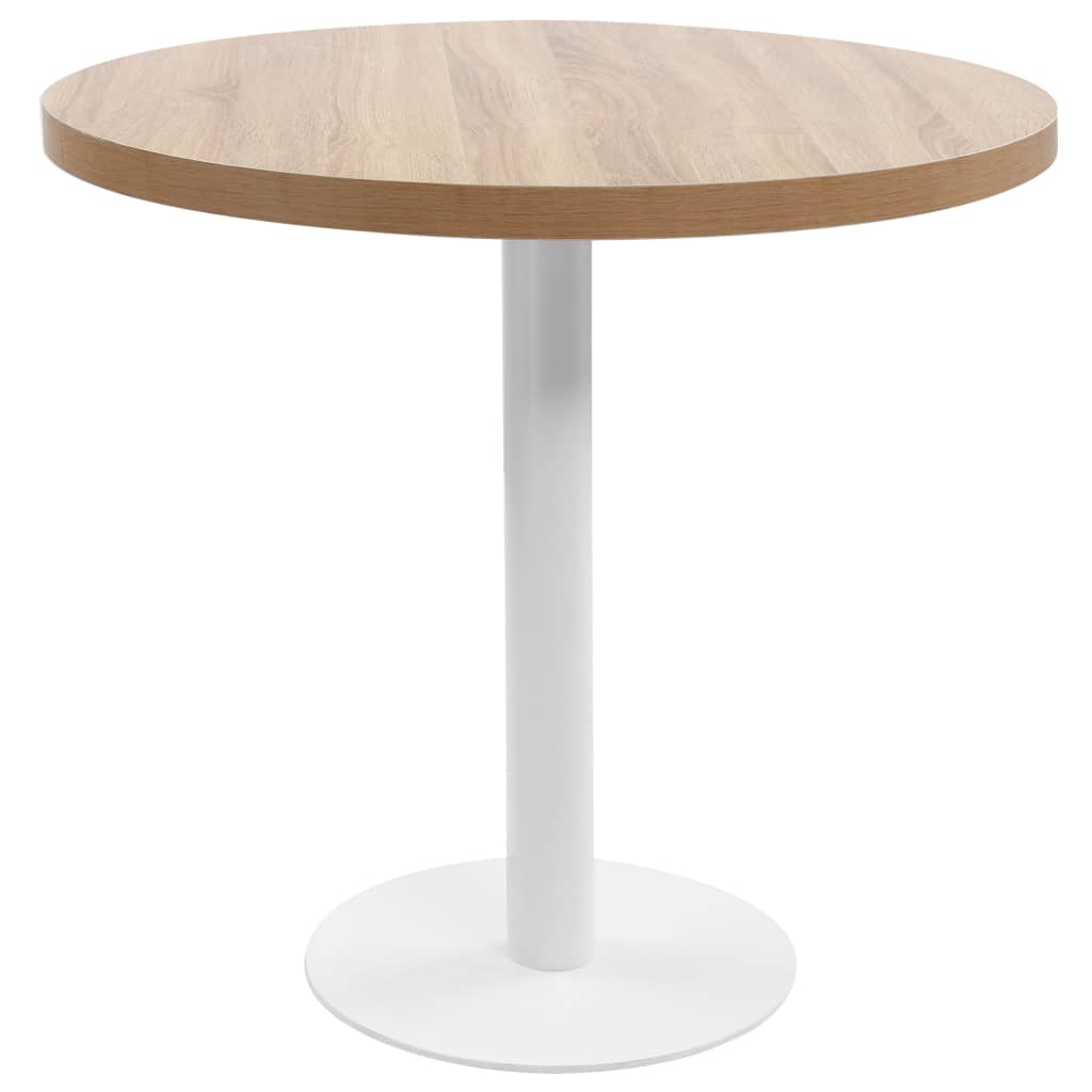 vidaXL Stolik bistro, jasnobrązowy, 80 cm, MDF