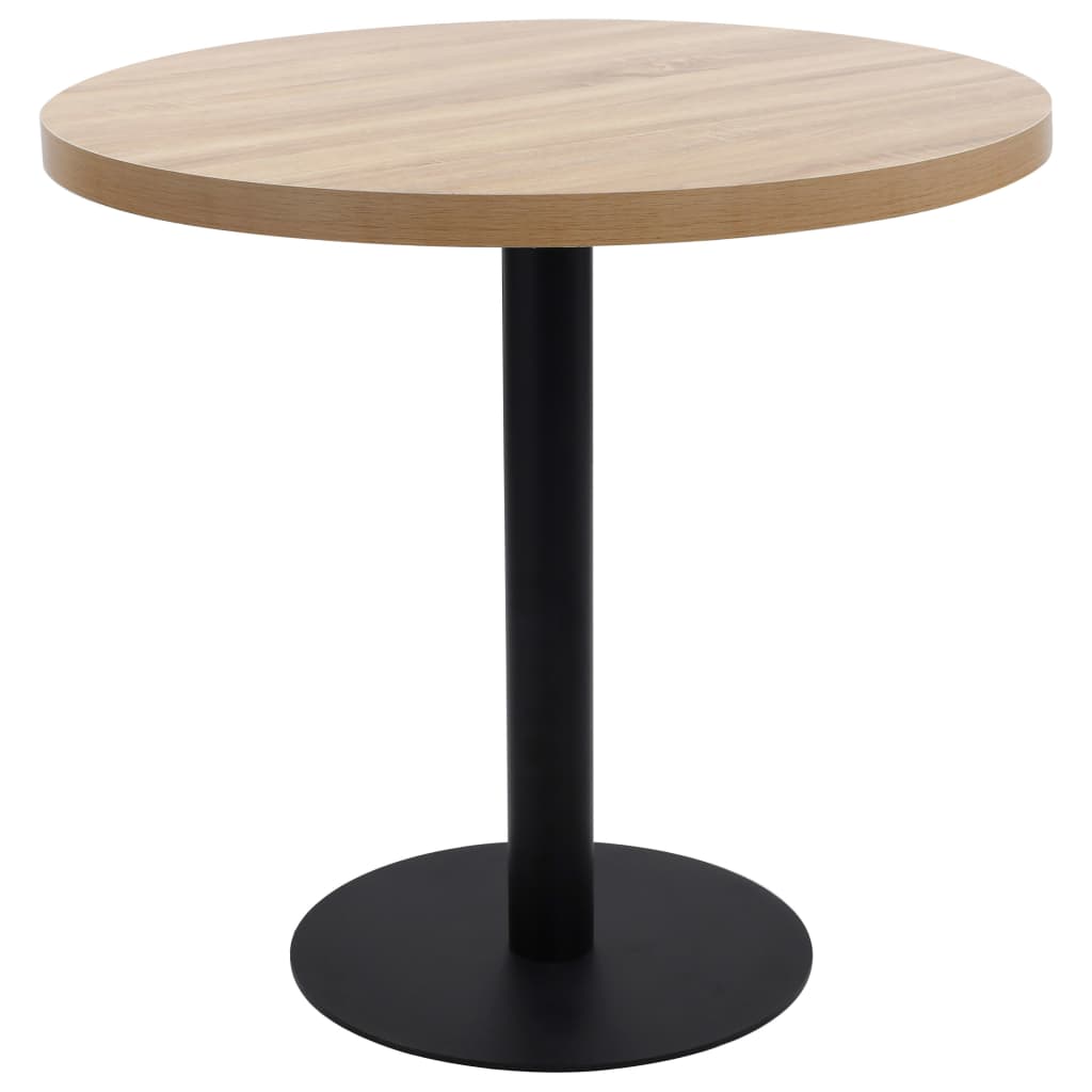 vidaXL Stolik bistro, jasnobrązowy, 80 cm, MDF
