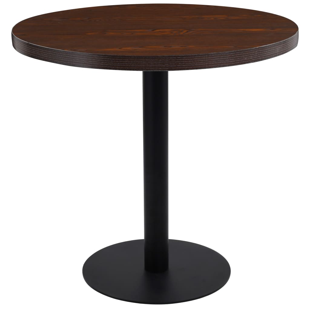 vidaXL Stolik bistro, ciemnobrązowy, 80 cm, MDF
