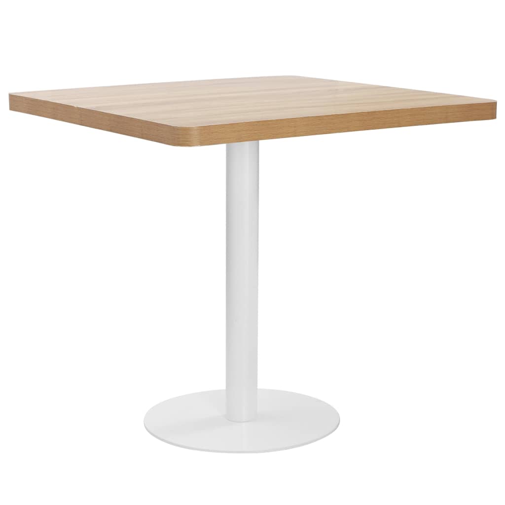 vidaXL Stolik bistro, jasnobrązowy, 80 x 80 cm, MDF
