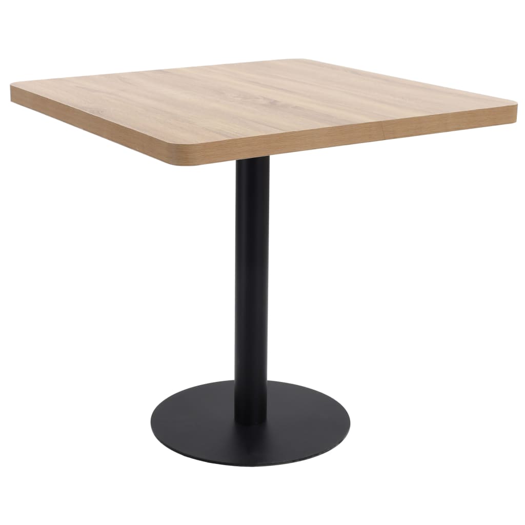 vidaXL Stolik bistro, jasnobrązowy, 80 x 80 cm, MDF