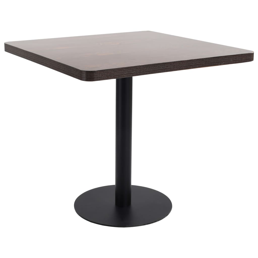 vidaXL Stolik bistro, ciemnobrązowy, 80x80 cm, MDF