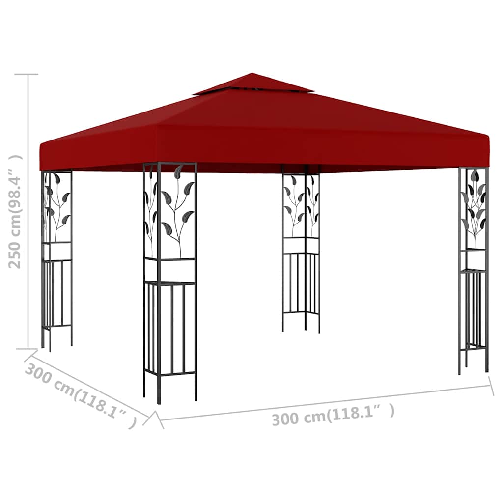 vidaXL Altana, 3 x 3 m, kolor czerwonego wina