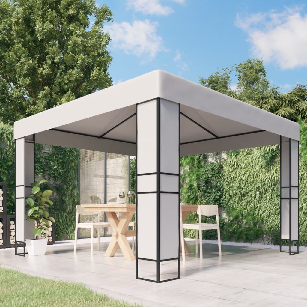 vidaXL Altana z podwójnym dachem, 3x3 m, biała