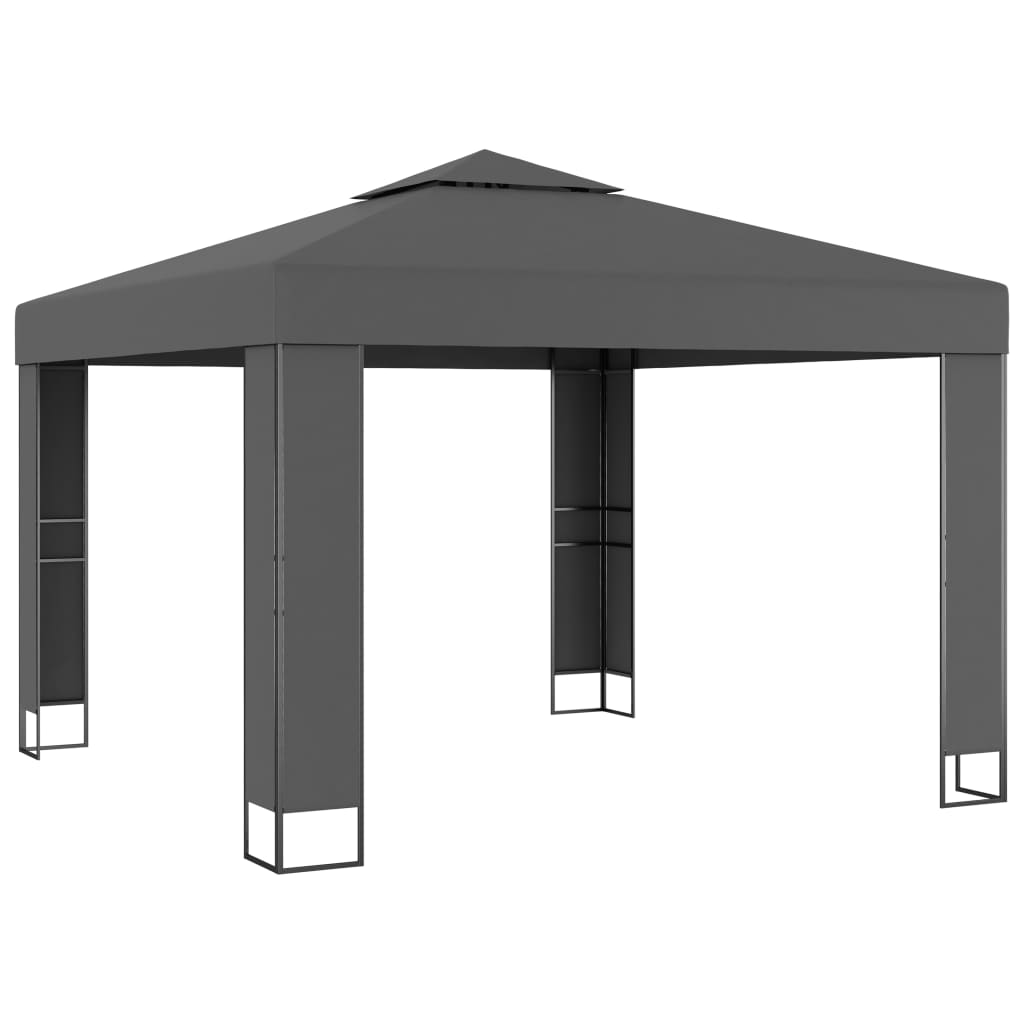 vidaXL Altana z podwójnym dachem, 3x3 m, antracytowa
