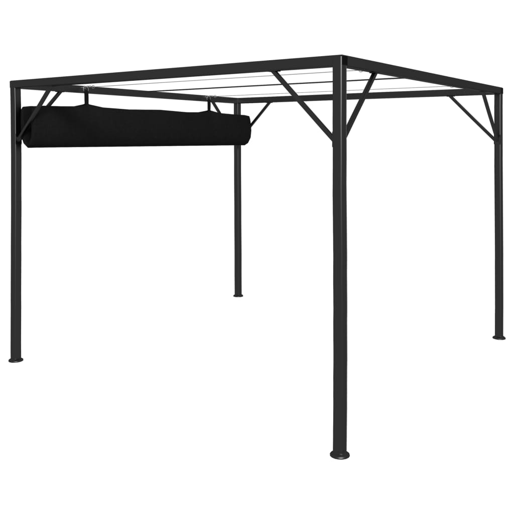 vidaXL Altana ogrodowa ze zwijanym dachem, 3x3 m, antracyt