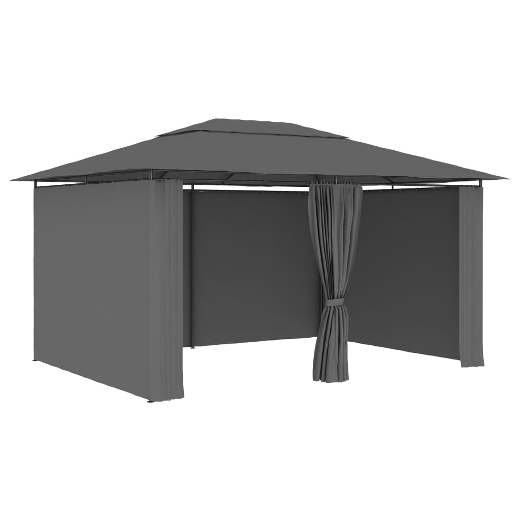 vidaXL Namiot ogrodowy z zasłonami, 4 x 3 m, antracytowy