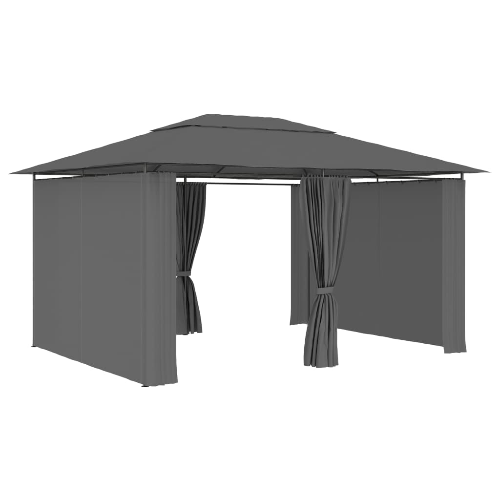 vidaXL Namiot ogrodowy z zasłonami, 4 x 3 m, antracytowy