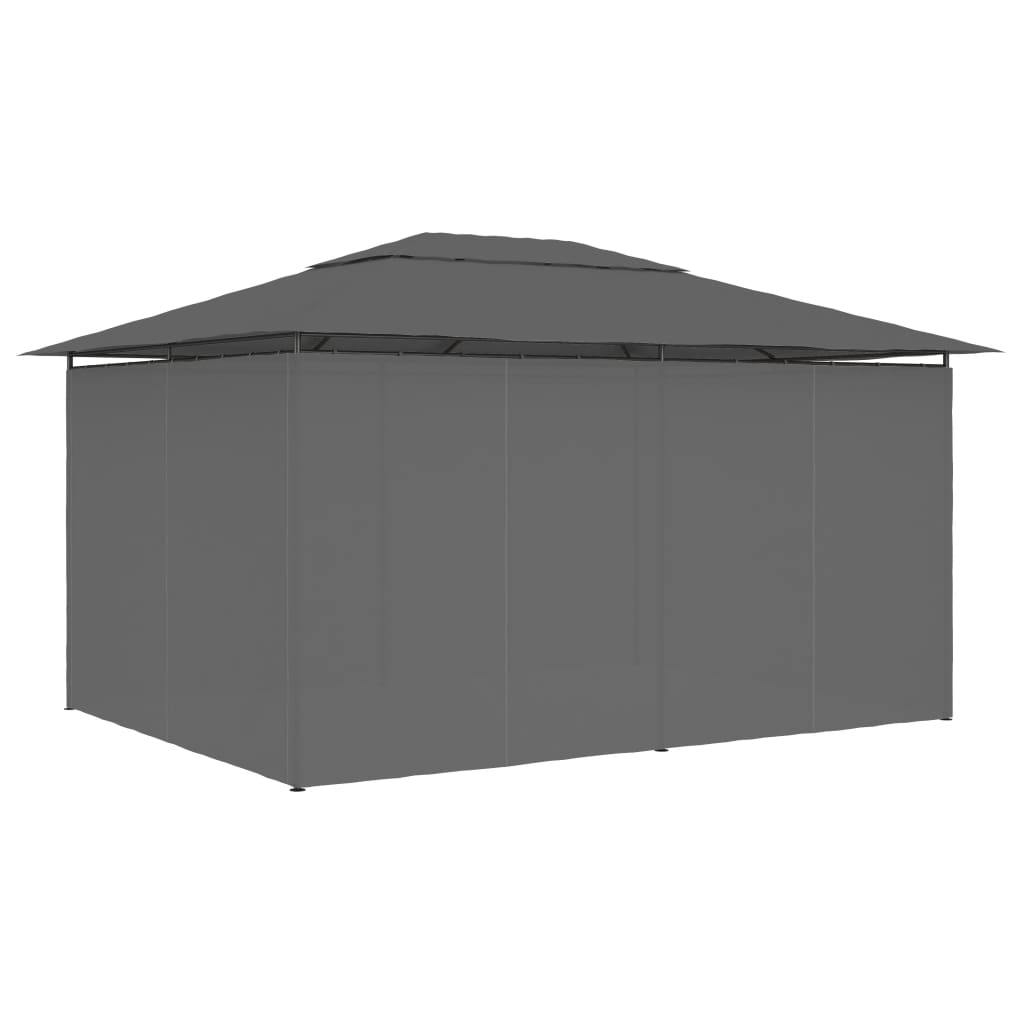 vidaXL Namiot ogrodowy z zasłonami, 4 x 3 m, antracytowy