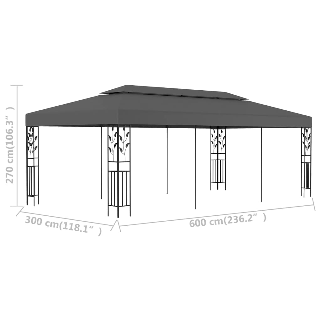 vidaXL Altana, 3 x 6 m, antracytowa