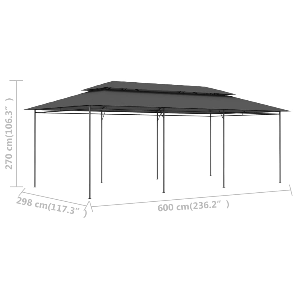 vidaXL Altana, 600x298x270 cm, antracytowa