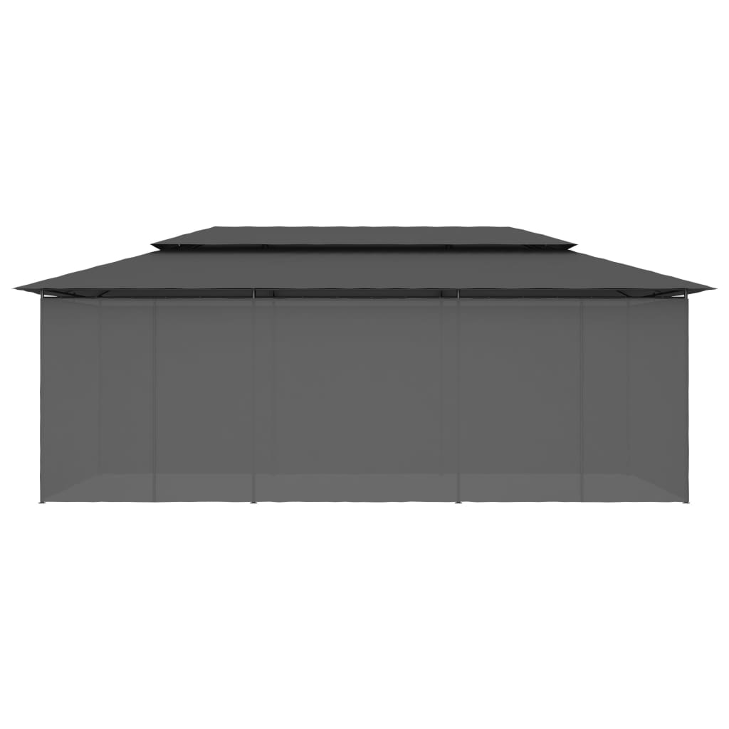 vidaXL Altana z zasłonami, 600x298x270 cm, antracytowa