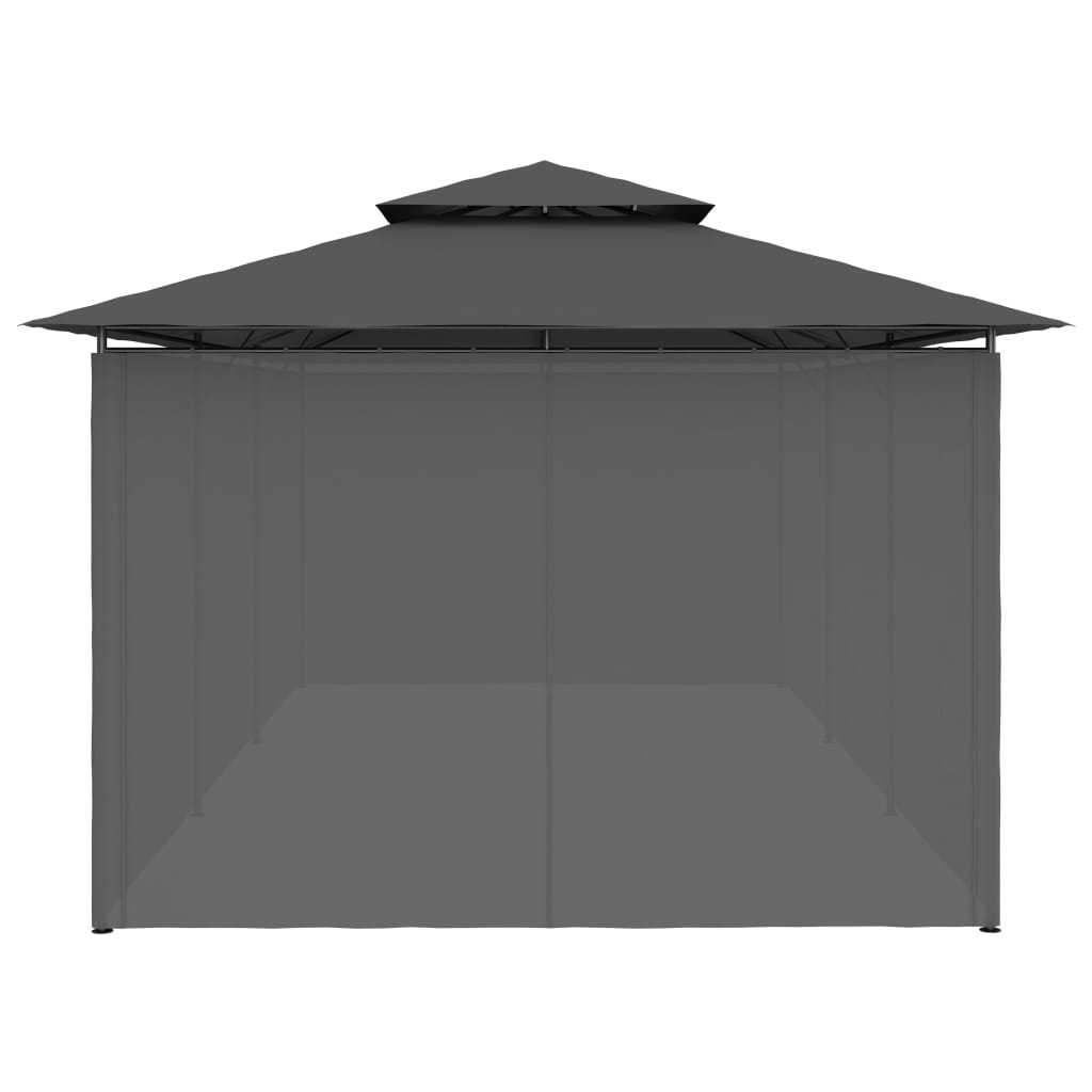 vidaXL Altana z zasłonami, 600x298x270 cm, antracytowa