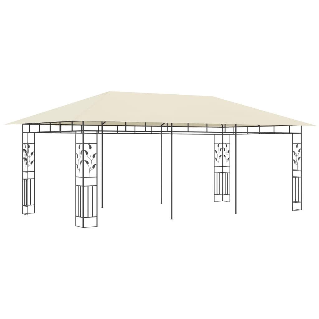 vidaXL Altana ogrodowa z moskitierą, 6x3x2,73 m, kremowa