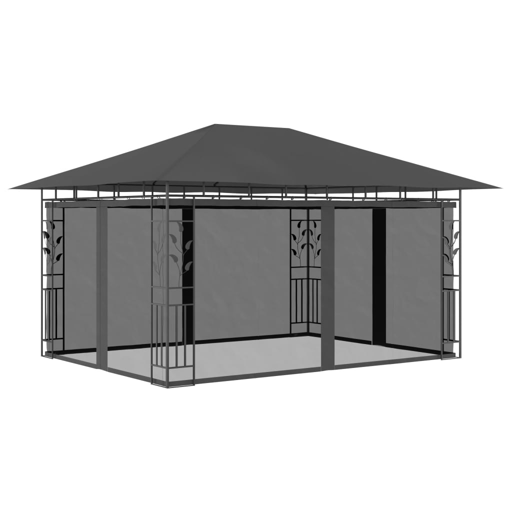 vidaXL Altana ogrodowa z moskitierą, 4x3x2,73 m, kremowa, 180 g/m²
