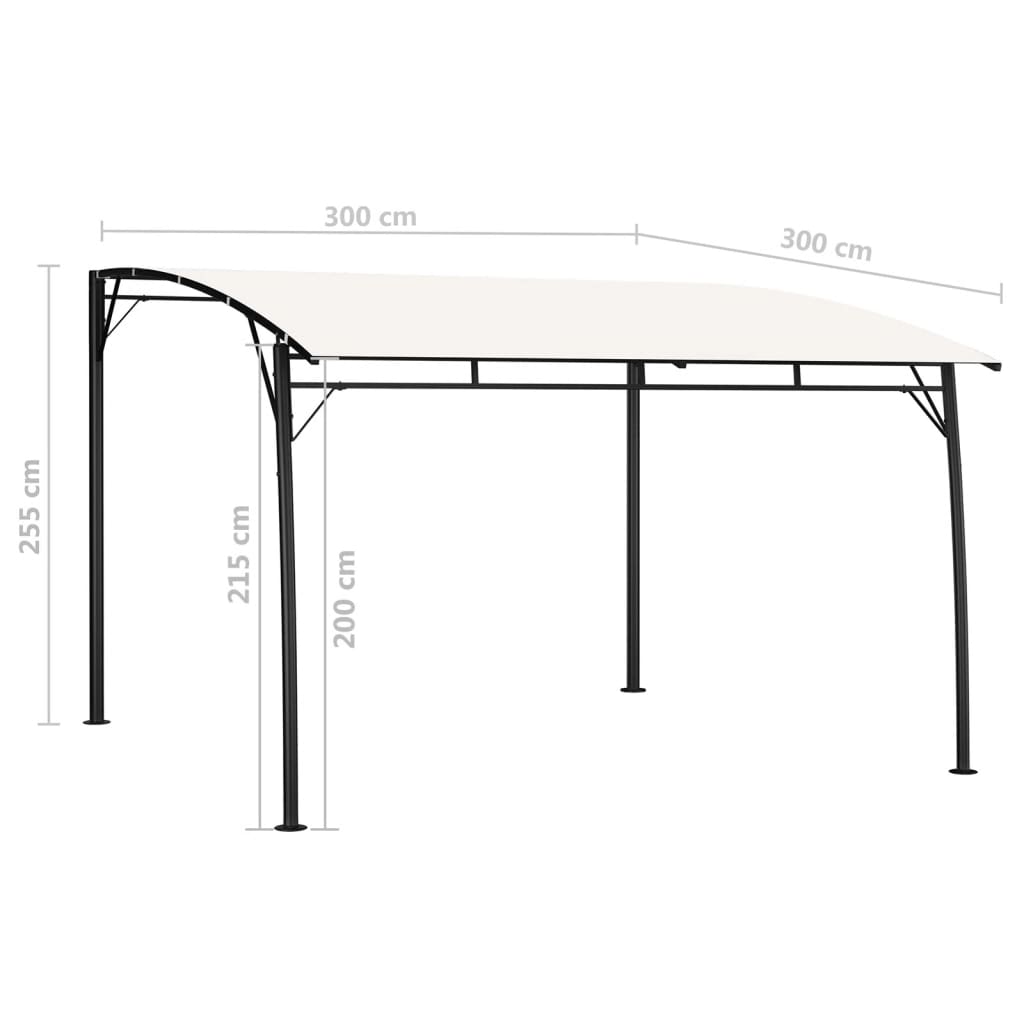 vidaXL Zadaszenie ogrodowe, 3 x 3 x 2,55 m, kremowe