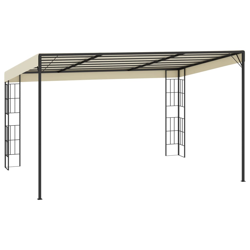 vidaXL Altana przyścienna, 3x4 m, kremowa, tkanina